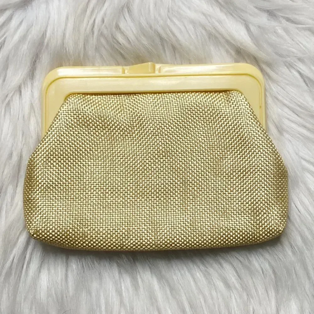 Vintage Plastic Closure Coin purse Yellow Small